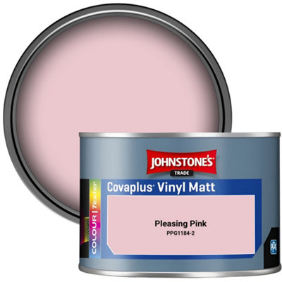 Johnstone's Trade Covaplus Vinyl Matt Walls & Ceilings Emulsion Paint Pleasing Pink (Ppg1184-2) 350Ml Tester Pot from B&Q