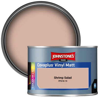 Johnstone's Trade Covaplus Vinyl Matt Walls & Ceilings Emulsion Paint Shrimp Salad (Ppg18-15) 350Ml Tester Pot from B&Q