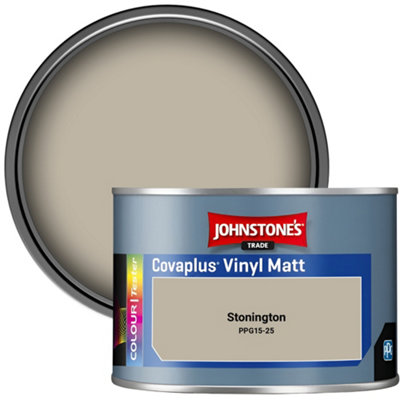 Johnstone's Trade Covaplus Vinyl Matt Walls & Ceilings Emulsion Paint Stonington (Ppg15-25) 350Ml Tester Pot from B&Q