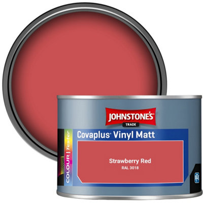 Johnstone's Trade Covaplus Vinyl Matt Walls & Ceilings Emulsion Paint Strawberry Red (Ral 3018) 350Ml Tester Pot from B&Q