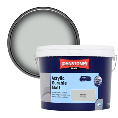Johnstone's Trade Acrylic Durable Matt Walls & Ceilings Emulsion Paint Tornado (Ppg1009-2) 10L from B&Q