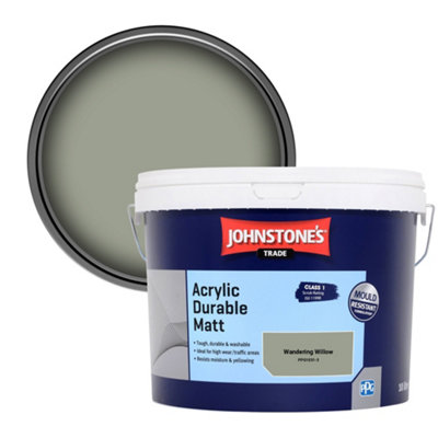 B&Q -  Acrylic Durable Matt Walls & Ceilings Emulsion Paint Wandering Willow (Ppg1031-3) 10L