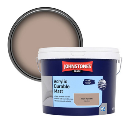B&Q -  Acrylic Durable Matt Walls & Ceilings Emulsion Paint Taupe Tapestry (Ppg1072-4) 10L