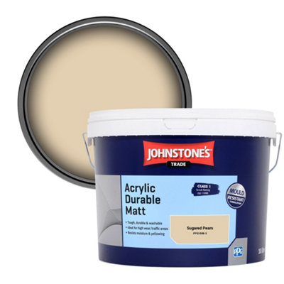 Johnstone's Trade Acrylic Durable Matt Walls & Ceilings Emulsion Paint Sugared Pears (Ppg1088-3) 10L from B&Q