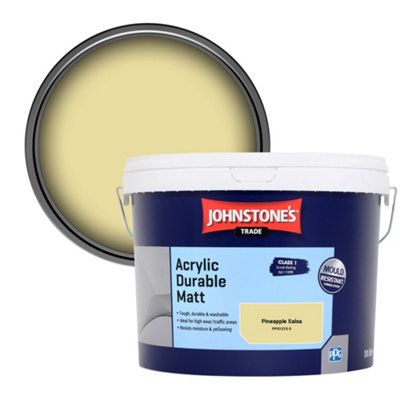 Johnstone's Trade Acrylic Durable Matt Walls & Ceilings Emulsion Paint Pineapple Salsa (Ppg1215-3) 10L from B&Q