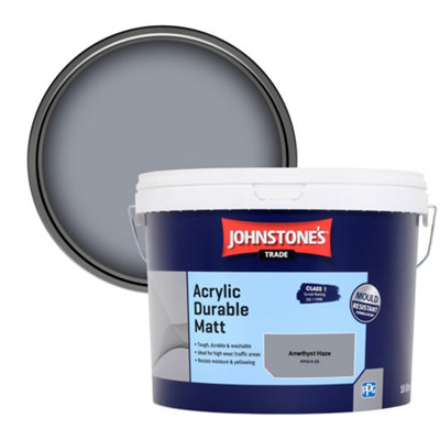 Johnstone's Trade Acrylic Durable Matt Walls & Ceilings Emulsion Paint Amethyst Haze (Ppg13-23) 10L from B&Q