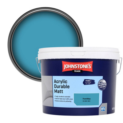 B&Q -  Acrylic Durable Matt Walls & Ceilings Emulsion Paint Fiord Blue (18E51) 10L