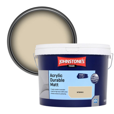 Johnstone's Trade Acrylic Durable Matt Walls & Ceilings Emulsion Paint (Ntb9901) 10L from B&Q