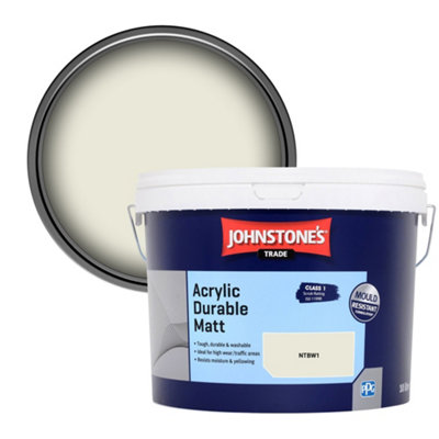 Johnstone's Trade Acrylic Durable Matt Walls & Ceilings Emulsion Paint (Ntbw1) 10L from B&Q