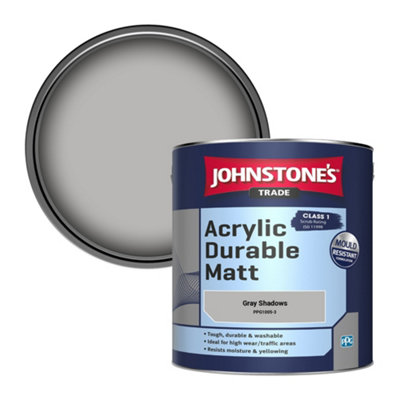 B&Q -  Acrylic Durable Matt Walls & Ceilings Emulsion Paint Gray Shadows (Ppg1005-3) 2.5L