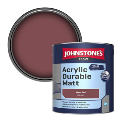 B&Q -  Acrylic Durable Matt Walls & Ceilings Emulsion Paint Mesa Red (Ppg1052-6) 2.5L