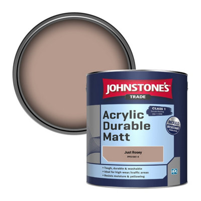 Johnstone's Trade Acrylic Durable Matt Walls & Ceilings Emulsion Paint Just Rosey (Ppg1061-4) 2.5L from B&Q