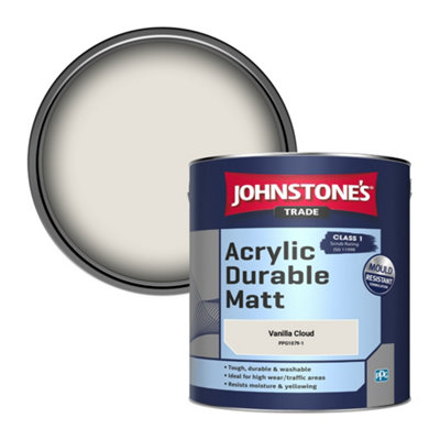 Johnstone's Trade Acrylic Durable Matt Walls & Ceilings Emulsion Paint Vanilla Cloud (Ppg1079-1) 2.5L from B&Q