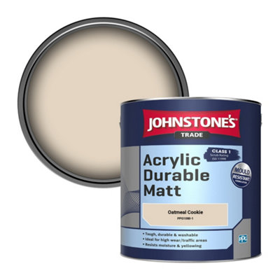 Johnstone's Trade Acrylic Durable Matt Walls & Ceilings Emulsion Paint Oatmeal Cookie (Ppg1080-1) 2.5L from B&Q