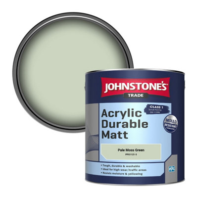 Johnstone's Trade Acrylic Durable Matt Walls & Ceilings Emulsion Paint Pale Moss Green (Ppg1121-3) 2.5L from B&Q