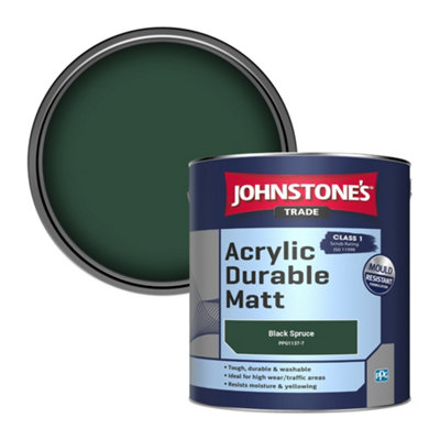 B&Q -  Acrylic Durable Matt Walls & Ceilings Emulsion Paint Black Spruce (Ppg1137-7) 2.5L