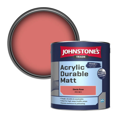 Johnstone's Trade Acrylic Durable Matt Walls & Ceilings Emulsion Paint Siesta Rose (Ppg1188-5) 2.5L from B&Q