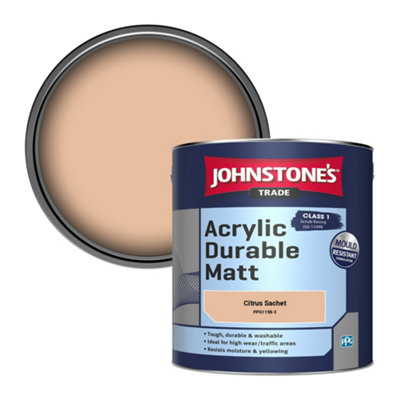 Johnstone's Trade Acrylic Durable Matt Walls & Ceilings Emulsion Paint Citrus Sachet (Ppg1198-3) 2.5L from B&Q