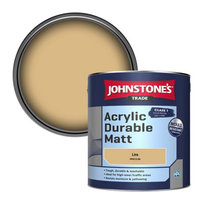 Johnstone's Trade Acrylic Durable Matt Walls & Ceilings Emulsion Paint Lira (Ppg12-06) 2.5L from B&Q