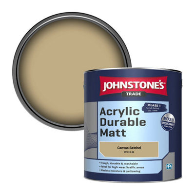 Johnstone's Trade Acrylic Durable Matt Walls & Ceilings Emulsion Paint Canvas Satchel (Ppg12-20) 2.5L from B&Q