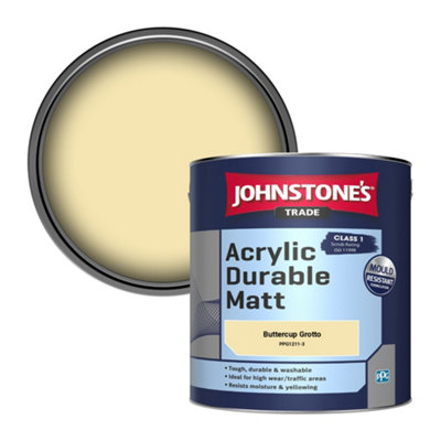 Johnstone's Trade Acrylic Durable Matt Walls & Ceilings Emulsion Paint Buttercup Grotto (Ppg1211-3) 2.5L from B&Q