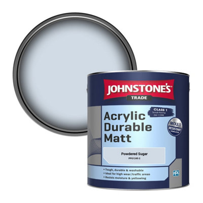 Johnstone's Trade Acrylic Durable Matt Walls & Ceilings Emulsion Paint Powdered Sugar (Ppg1245-2) 2.5L from B&Q