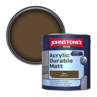 Johnstone's Trade Acrylic Durable Matt Walls & Ceilings Emulsion Paint Bison (08C39) 2.5L from B&Q