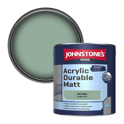 B&Q -  Acrylic Durable Matt Walls & Ceilings Emulsion Paint Sea Green (14C35) 2.5L