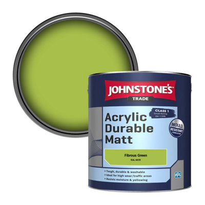 Johnstone's Trade Acrylic Durable Matt Walls & Ceilings Emulsion Paint Fibrous Green (Ral 6039) 2.5L from B&Q