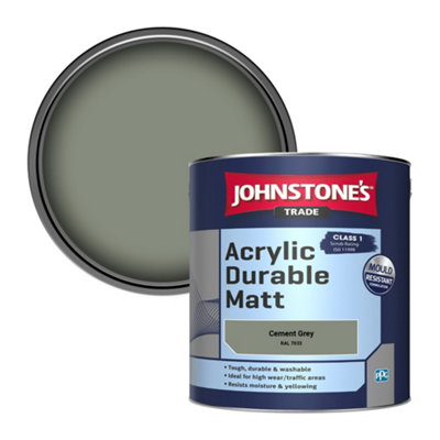 Johnstone's Trade Acrylic Durable Matt Walls & Ceilings Emulsion Paint Cement Grey (Ral 7033) 2.5L from B&Q