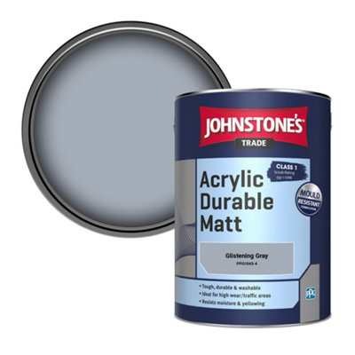 B&Q -  Acrylic Durable Matt Walls & Ceilings Emulsion Paint Glistening Gray (Ppg1043-4) 5L
