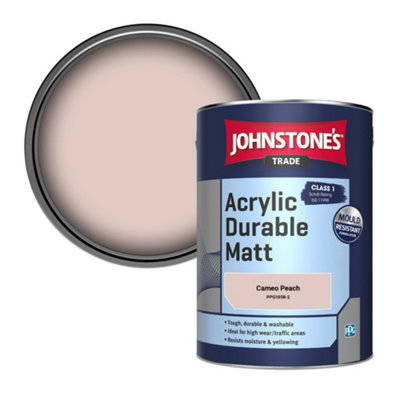 Johnstone's Trade Acrylic Durable Matt Walls & Ceilings Emulsion Paint Cameo Peach (Ppg1058-2) 5L from B&Q