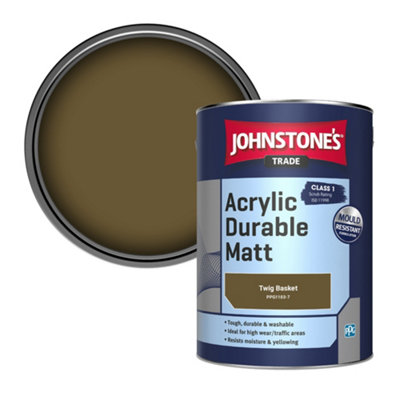B&Q -  Acrylic Durable Matt Walls & Ceilings Emulsion Paint Twig Basket (Ppg1103-7) 5L