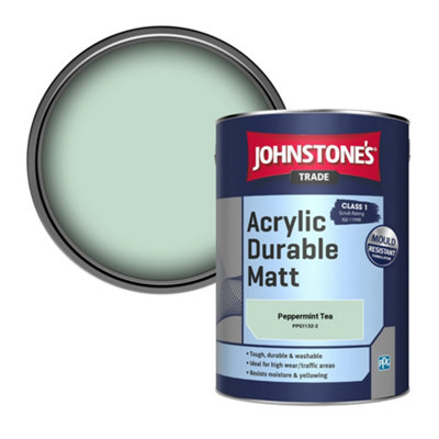 Johnstone's Trade Acrylic Durable Matt Walls & Ceilings Emulsion Paint Peppermint Tea (Ppg1132-2) 5L from B&Q