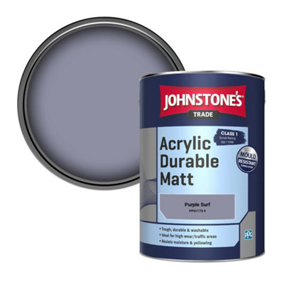 B&Q -  Acrylic Durable Matt Walls & Ceilings Emulsion Paint Purple Surf (Ppg1173-5) 5L