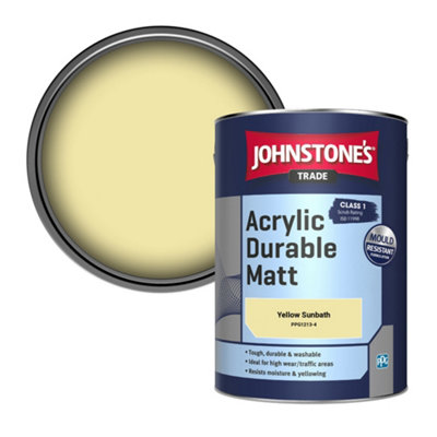 B&Q -  Acrylic Durable Matt Walls & Ceilings Emulsion Paint Yellow Sunbath (Ppg1213-4) 5L