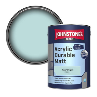 Johnstone's Trade Acrylic Durable Matt Walls & Ceilings Emulsion Paint Aqua Whisper (Ppg1234-3) 5L from B&Q