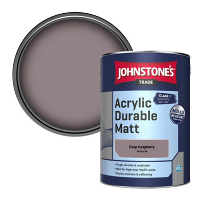 Johnstone's Trade Acrylic Durable Matt Walls & Ceilings Emulsion Paint Deep Raspberry (Ppg18-08) 5L from B&Q