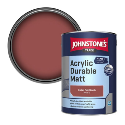 Johnstone's Trade Acrylic Durable Matt Walls & Ceilings Emulsion Paint Indian Walls & Ceilings Emulsion Paintbrush (Ppg18-32) 5L from B&Q