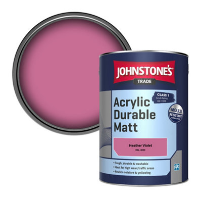 Johnstone's Trade Acrylic Durable Matt Walls & Ceilings Emulsion Paint Heather Violet (Ral 4003) 5L from B&Q