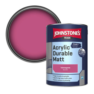 B&Q -  Acrylic Durable Matt Walls & Ceilings Emulsion Paint Telemagenta (Ral 4010) 5L
