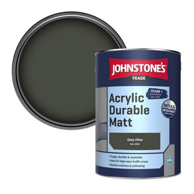 B&Q -  Acrylic Durable Matt Walls & Ceilings Emulsion Paint Grey Olive (Ral 6006) 5L