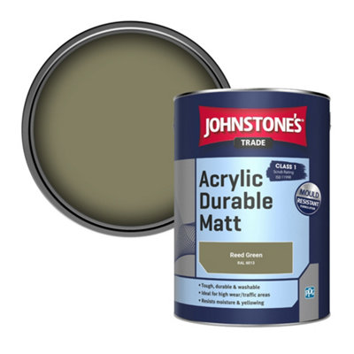 Johnstone's Trade Acrylic Durable Matt Walls & Ceilings Emulsion Paint Reed Green (Ral 6013) 5L from B&Q