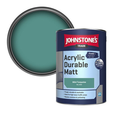 Johnstone's Trade Acrylic Durable Matt Walls & Ceilings Emulsion Paint Mint Turquoise (Ral 6033) 5L from B&Q