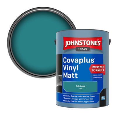 B&Q -  Covaplus Vinyl Matt Walls & Ceilings Emulsion Paint Sub Aqua (12670) 5L