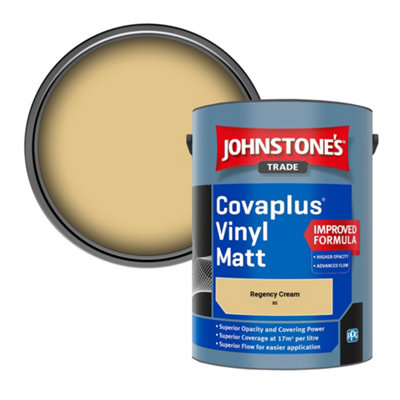 B&Q -  Covaplus Vinyl Matt Walls & Ceilings Emulsion Paint Regency Cream (85) 5L