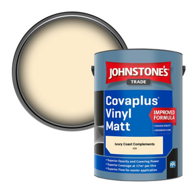 B&Q -  Covaplus Vinyl Matt Walls & Ceilings Emulsion Paint Ivory Coast Complements (C25) 5L