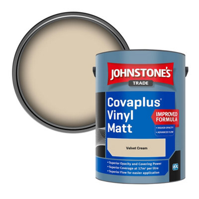 B&Q -  Covaplus Vinyl Matt Walls & Ceilings Emulsion Paint Velvet Cream 5L