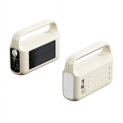 20000Mah Solar Power Bank With Led LightPortable Outdoor Battery Charger-White from B&Q