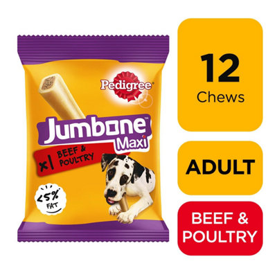 12 Pedigree Jumbone Maxi Large Dog Treat Beef & Poultry Dog Chews 12X180G from B&Q